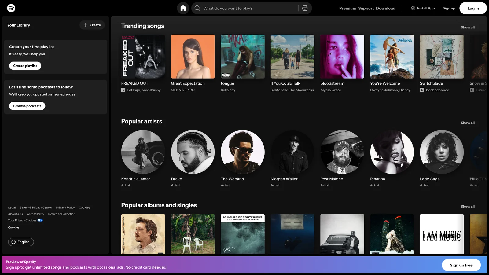 Spotify style preview
